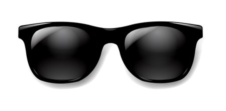 Black Sunglasses With White Background With Gradient Mesh, Vector Illustrationのイラスト素材
