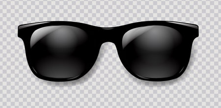 Black Sunglasses With Transparent Background With Gradient Mesh, Vector Illustrationのイラスト素材
