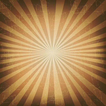Retro Sunburst Dark Poster Vintage With Gradient Mesh, Vector Illustrationの写真素材