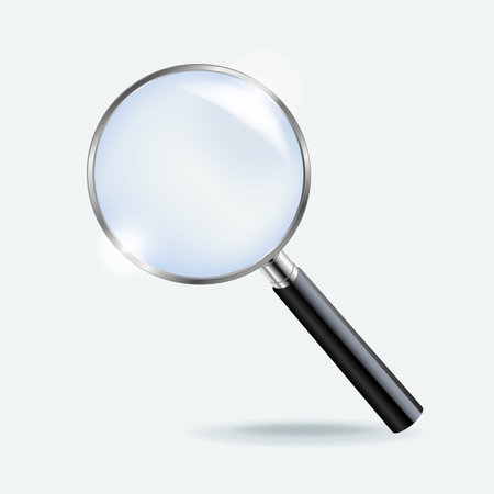 Magnifying glass With White Background With Gradient Mesh, Vector Illustrationのイラスト素材