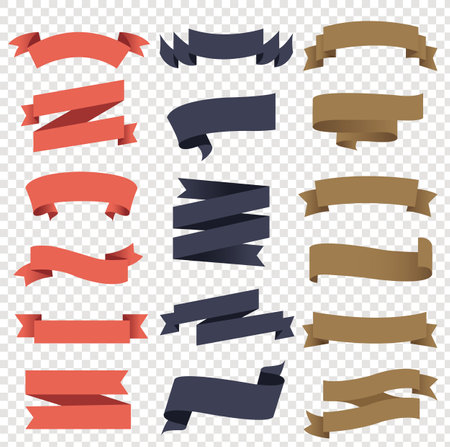 Retro Ribbons With White Background With Gradient Mesh, Vector Illustrationのイラスト素材