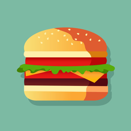 Hamburger icon in flat style. Hamburger vector illustration.のイラスト素材