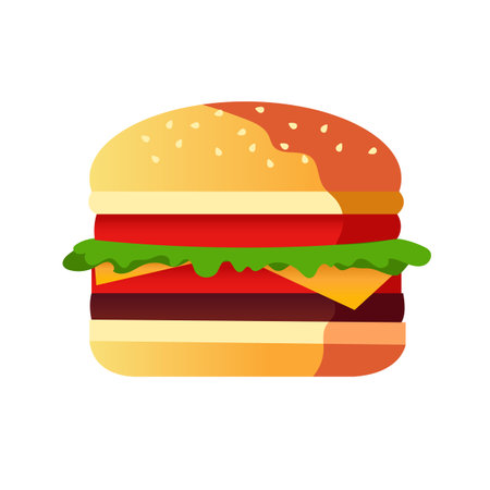 Hamburger icon. Flat illustration of hamburger vector icon for web designのイラスト素材
