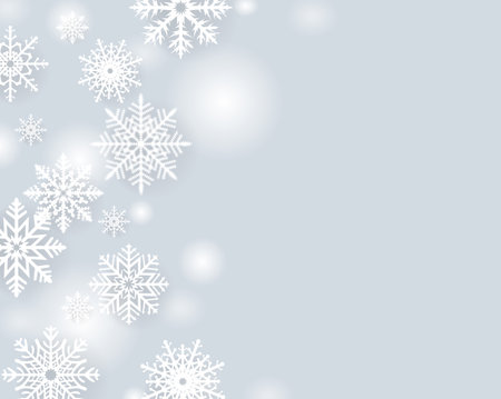 Winter Banner With Snowflake Border With Gradient Mesh, Vector Illustrationのイラスト素材