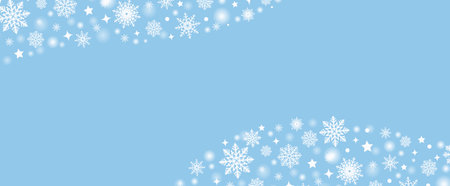 Snowflake Border And Blue Background, Vector Illustrationのイラスト素材
