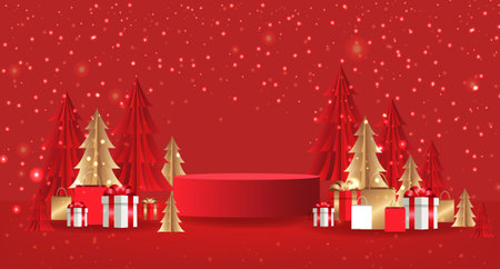 Winter sale poster With Snowflake And Red Background With Gradient Mesh, Vector Illustrationのイラスト素材