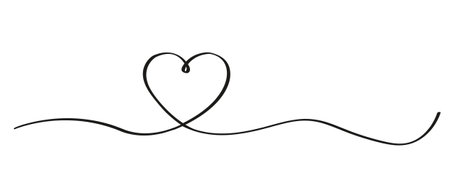 Heart Line Isolated White background, Vector Illustrationのイラスト素材