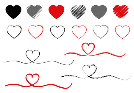Heart Line Symbol Isolated White background, Vector Illustrationのイラスト素材