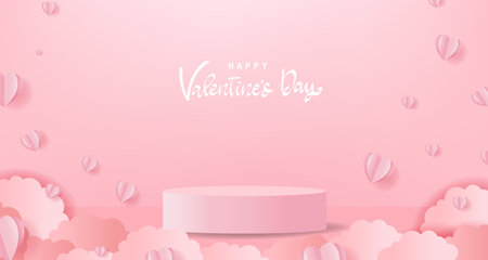 Valentines Day Card With Hearts With Gradient Mesh, Vector Illustrationのイラスト素材
