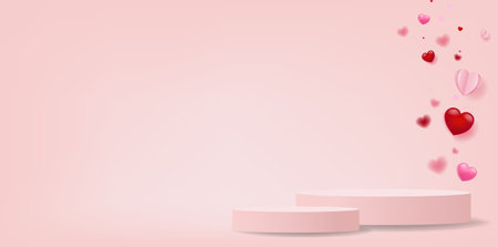 Valentines Day card With Heart With Gradient Mesh, Vector Illustrationのイラスト素材