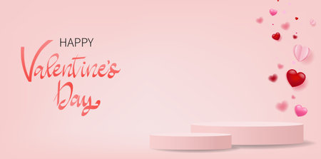 Valentine Day card With Heart With Gradient Mesh, Vector Illustrationのイラスト素材