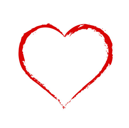Heart Symbol Isolated White Background, Vector Illustrationのイラスト素材