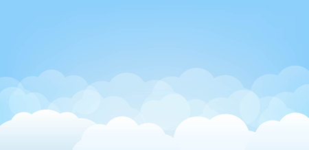 Poster With Cloud And Sky Border, Vector Illustrationのイラスト素材