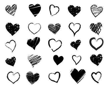 Hand Drawn Hearts Symbolのイラスト素材