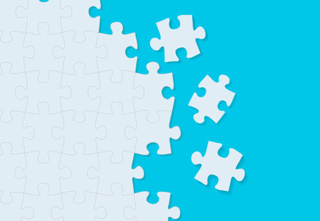 Puzzle Texture With Blue Background, Vector Illustrationのイラスト素材