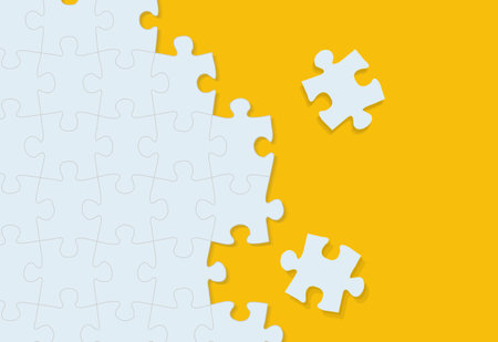 Puzzle Texture With Yellow Background, Vector Illustrationのイラスト素材