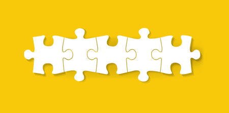 Puzzle Icon With Isolated Yellow Background With Gradient Mesh, Vector Illustrationのイラスト素材