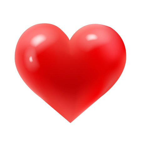 Heart Symbol With Isolated White Background With Isolated White Background With Gradient Mesh, Vector Illustrationのイラスト素材