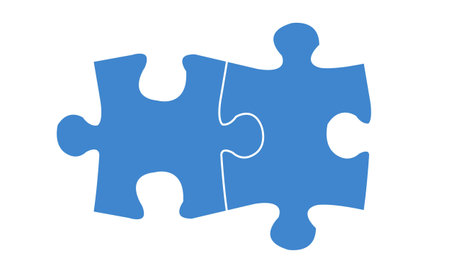 Puzzle piece icon. Blue color. Vector illustration isolated on white backgroundのイラスト素材