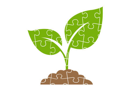 Sprout Symbol With Puzzle, Vector Illustrationのイラスト素材