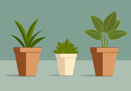 Flower And Pot Flat Illustration, Vector Illustrationのイラスト素材
