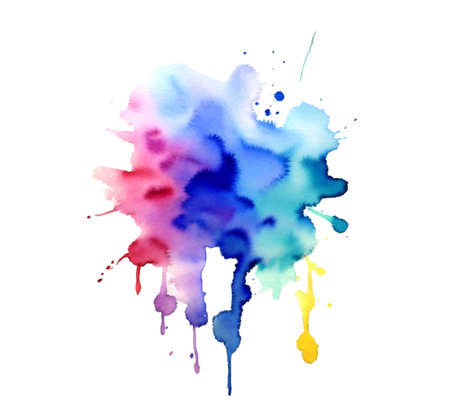 Blot Watercolor Paint Isolated White Background, Vector Illustrationのイラスト素材
