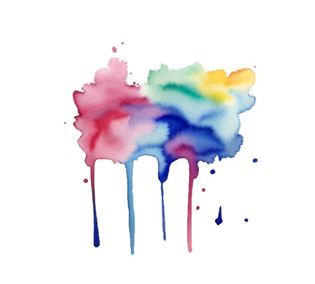 Bright Blot Watercolor Paint Isolated White Background, Vector Illustrationのイラスト素材