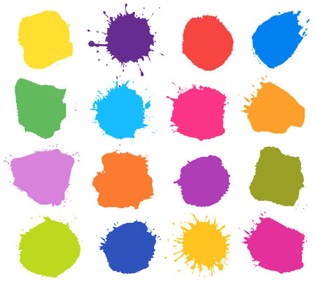 Blots Collection And Isolated White Background, Vector Illustrationのイラスト素材