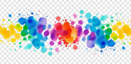 Watercolor Splash With Isolated Transparent Background, Vector Illustrationのイラスト素材
