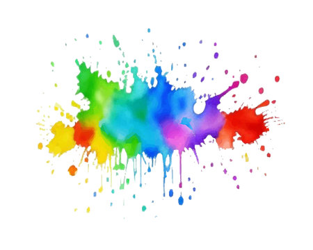 Watercolor Splash Isolated White Background, Vector Illustrationのイラスト素材