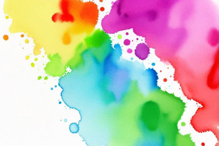 Colorful watercolor stains on white paper. Abstract background for design.のイラスト素材