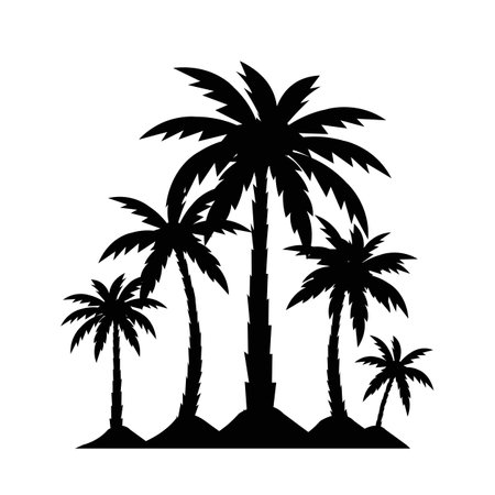 Palm Tree Border And Isolated White Background, Vector Illustrationのイラスト素材
