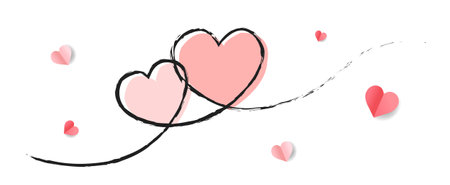 Valentines Day Postcard With iHearts With Gradient Mesh, Vector Illustrationのイラスト素材