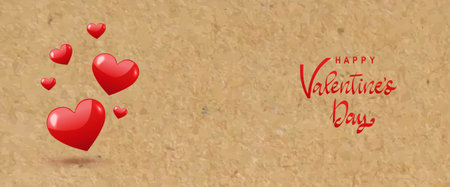 Valentines Day Postcard With Pink Hearts With Gradient Mesh, Vector Illustrationのイラスト素材