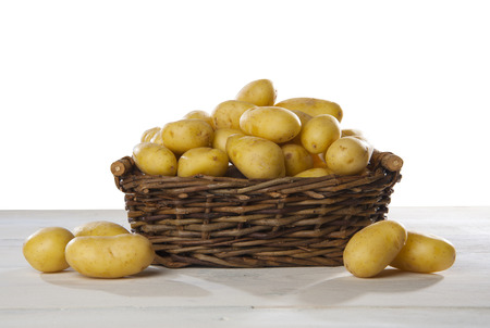basket of new potatoes to roastsの写真素材
