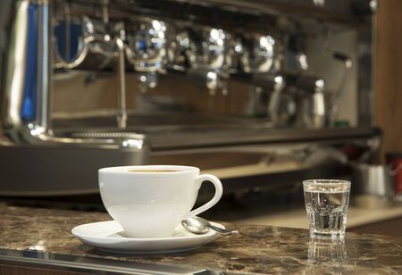 Drink a cappuccino at breakfast bar or to work break