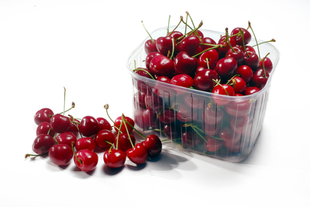 Vignola cherries inside a transparent containerの写真素材