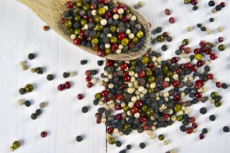 Pile of peppercorns of some varieties
