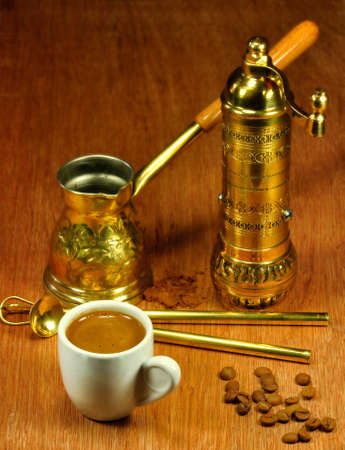 Traditional set for arabic and greek coffee makingの写真素材