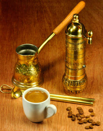 Traditional set for arabic and greek coffee makingの写真素材