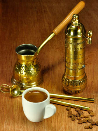 Traditional set for arabic and greek coffee makingの写真素材