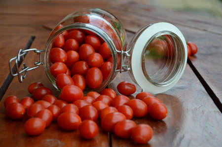 Cherry tomatoes in a jar