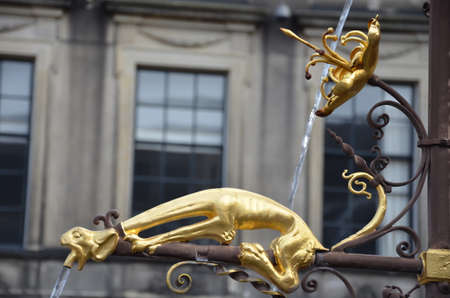 Fountain detail at the Binnenhofの写真素材