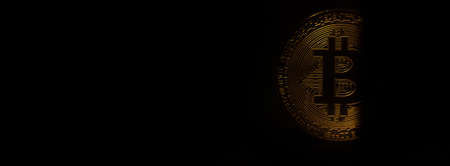 bitcoin on a black background