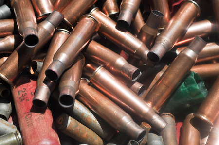 Mixed Pile of Empty Gun Bullets