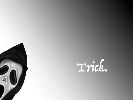 Trick or treat choice. Concept of fear. white writing on gradient backgroundの写真素材