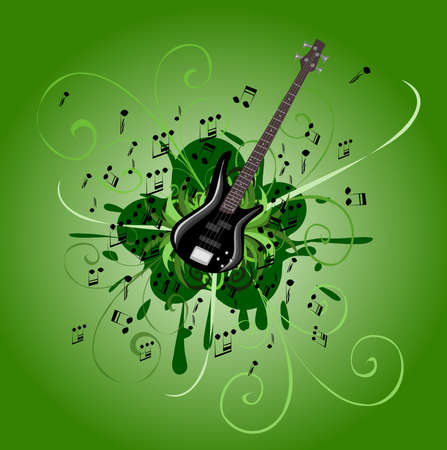 Abstract bass guitarのイラスト素材
