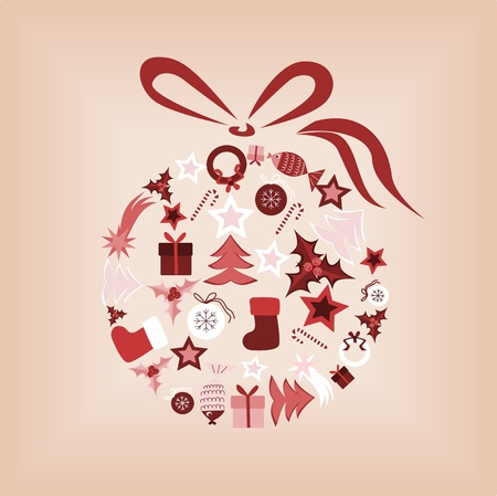 Christmas ball composed of christmas elementsのイラスト素材