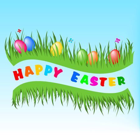 Happy Easter postcardのイラスト素材