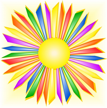 Rainbow sunのイラスト素材